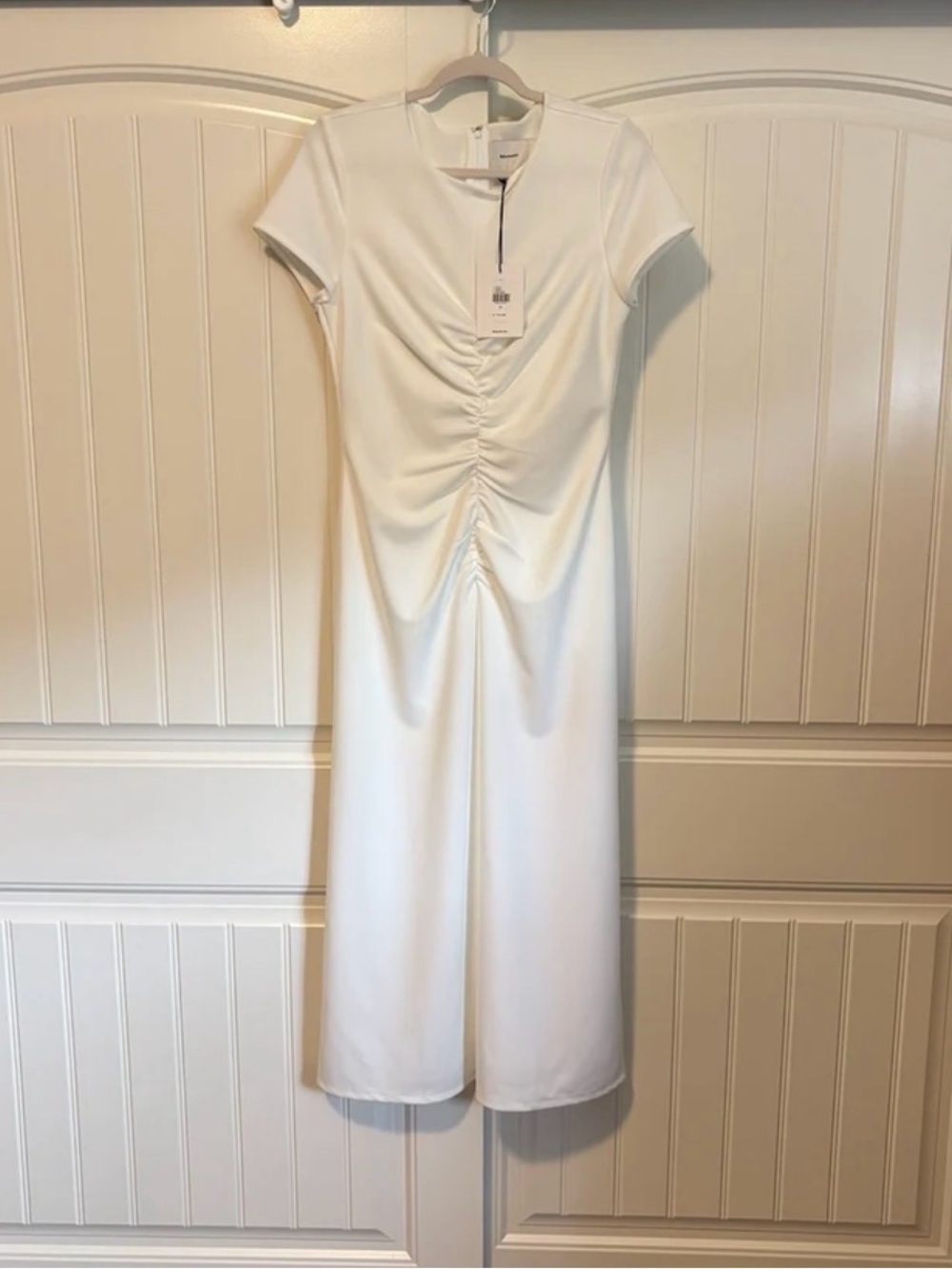 Reformation Mila Knit Midi Dress NWT white midi size large